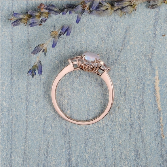 Rose Gold Moonstone Ring. S8 - Picture 5 of 5
